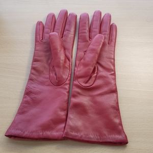 Barney's and new york Red leathe lined gloves 7.5